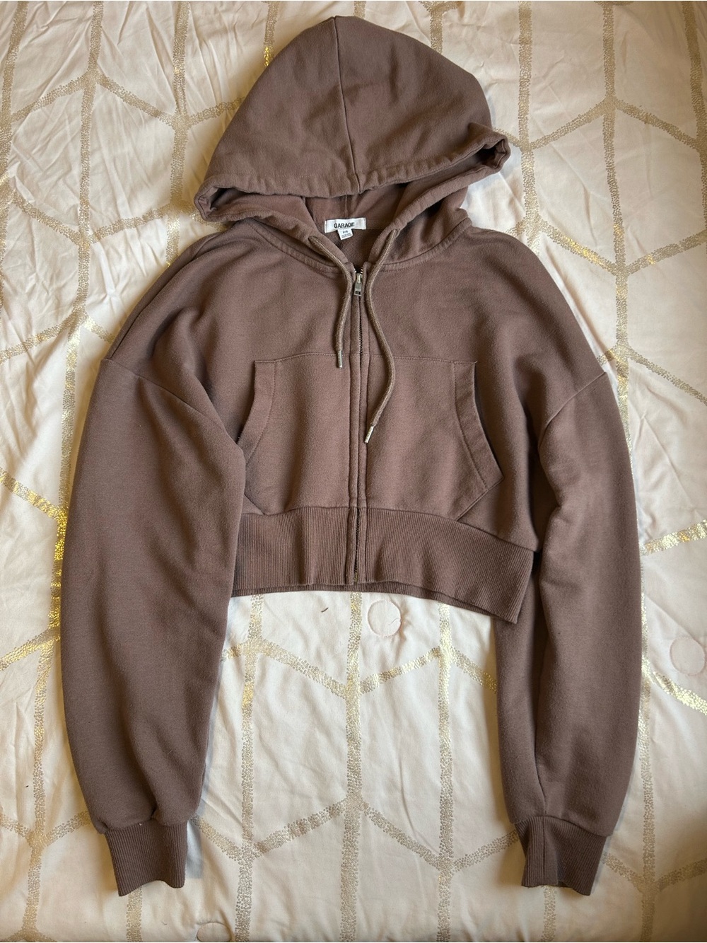 Garage zip up cropped sweater